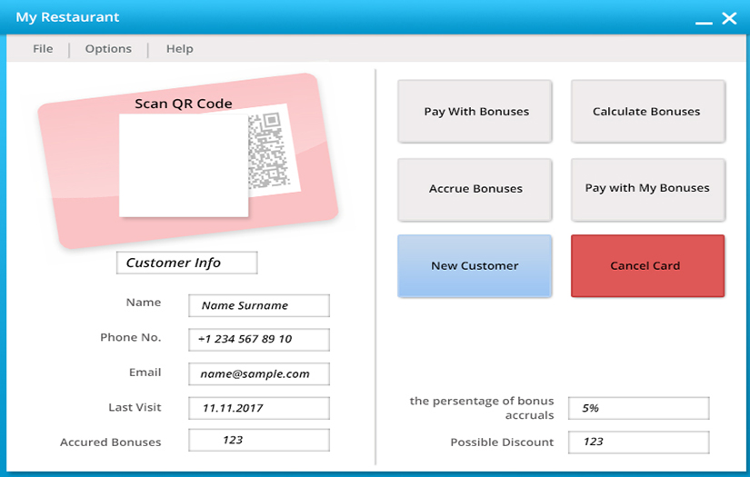 Customer Loyalty Card Software for a Café Franchise screenshot 1